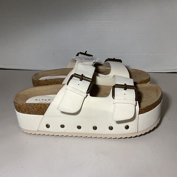Altar'd State Serenna Ivory Platform Sandals Size 7.5 - Picture 7 of 9